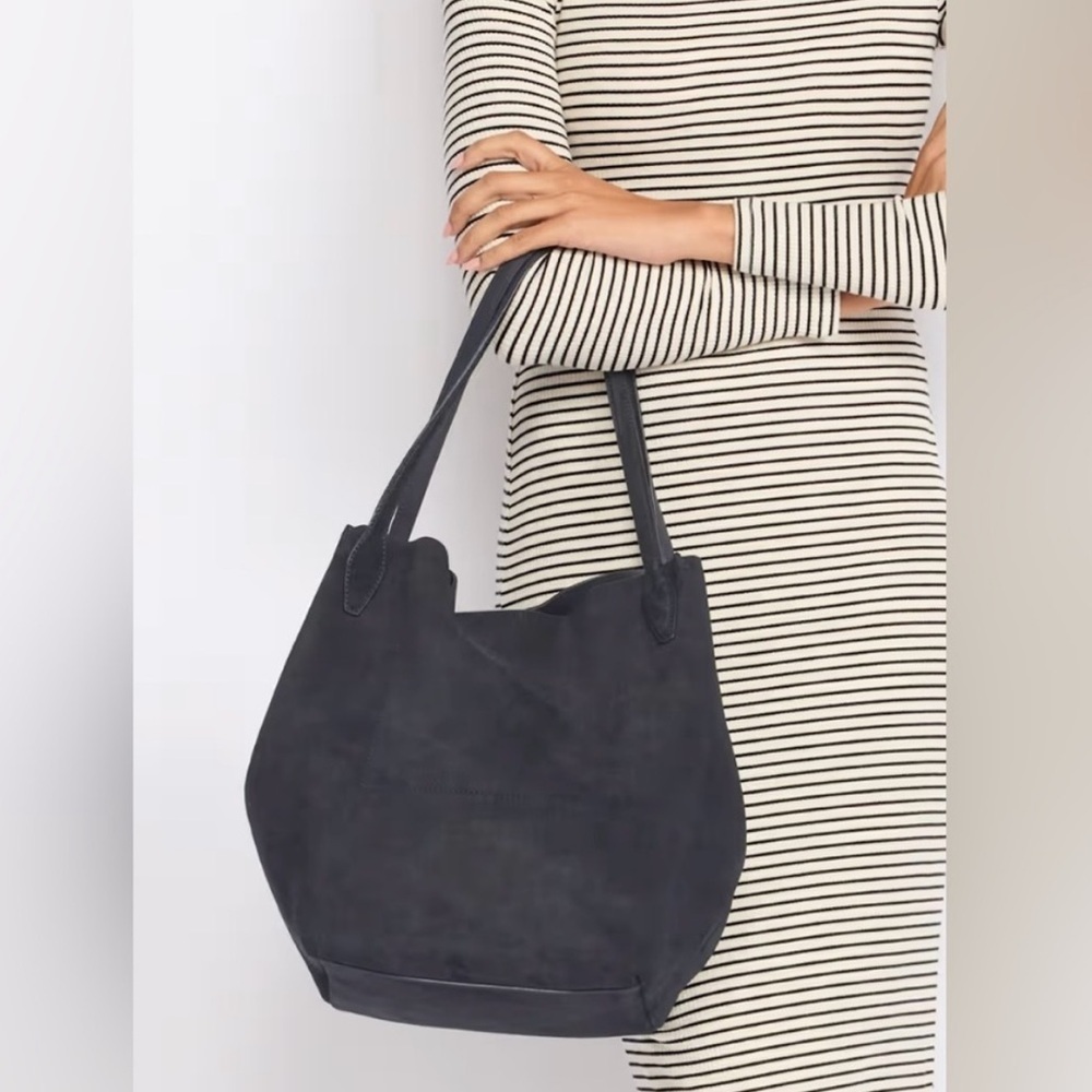 Madewell Navy Suede Tote Bag